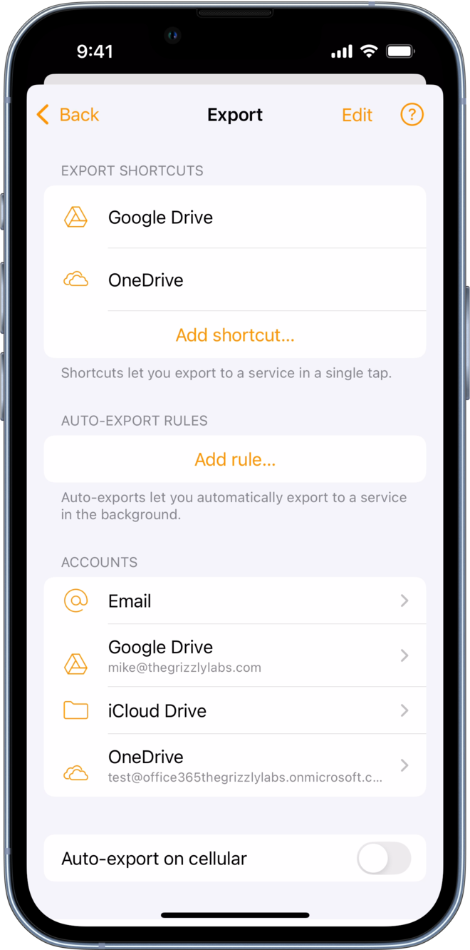The add shortcut button is written in orange